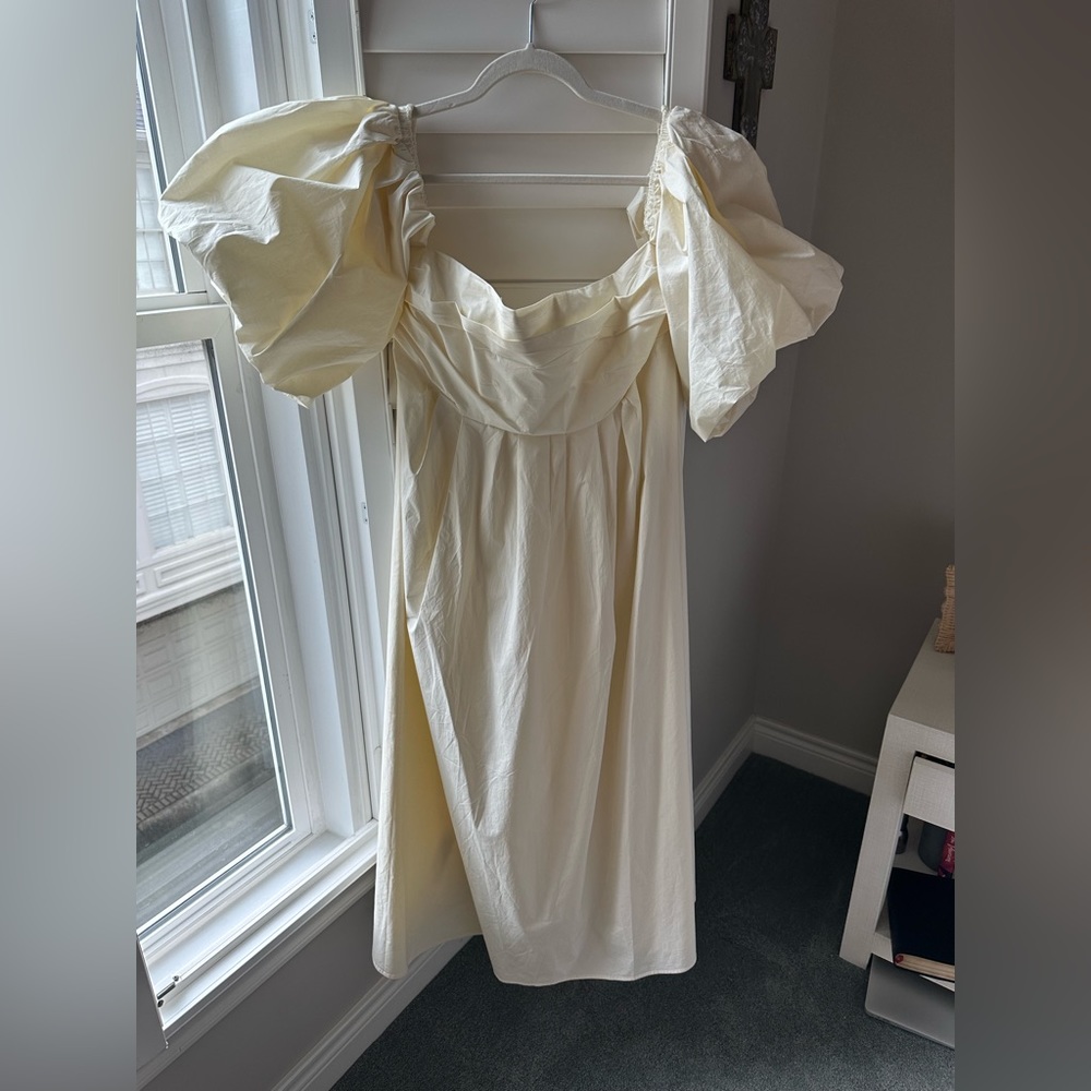 MANGO cream off the shoulder dress